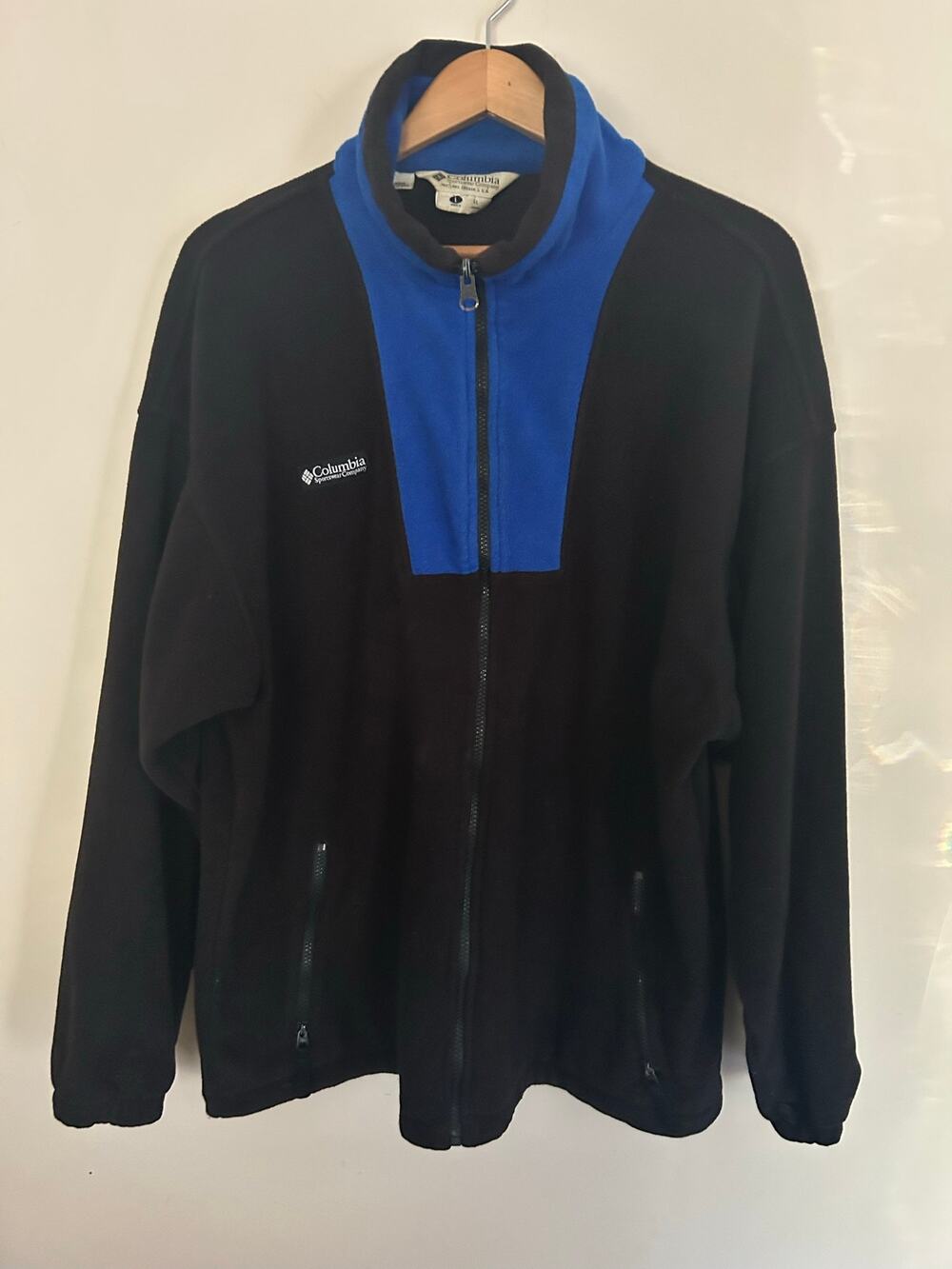 Vtg Columbia Fleece Jacket Mens L Black Full Zip Gorpcore Winter Retro Outdoor